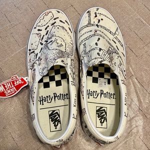 HARRY POTTER x Vans Marauders Map Slip Ons size 8/9.5 - Never worn